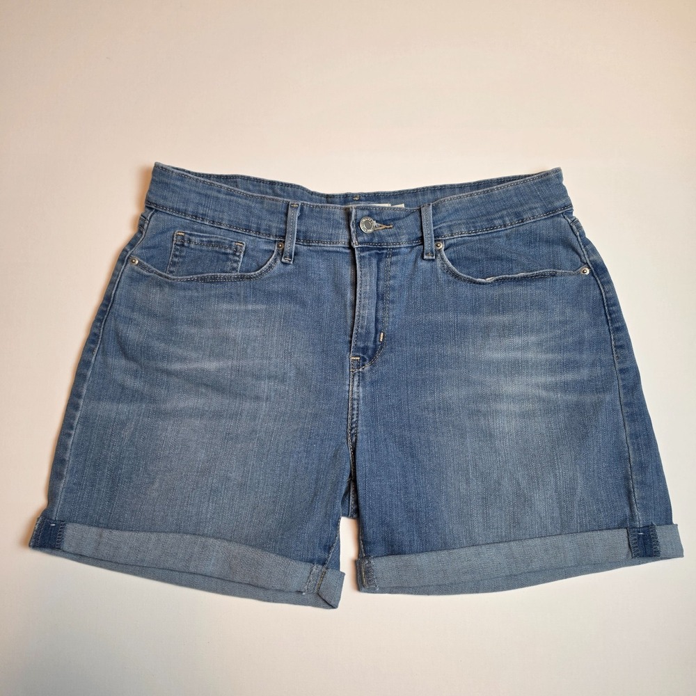 Levi Strauss Signature Mid Rise Cuffed Denim Jean Shorts Blue Size 10
